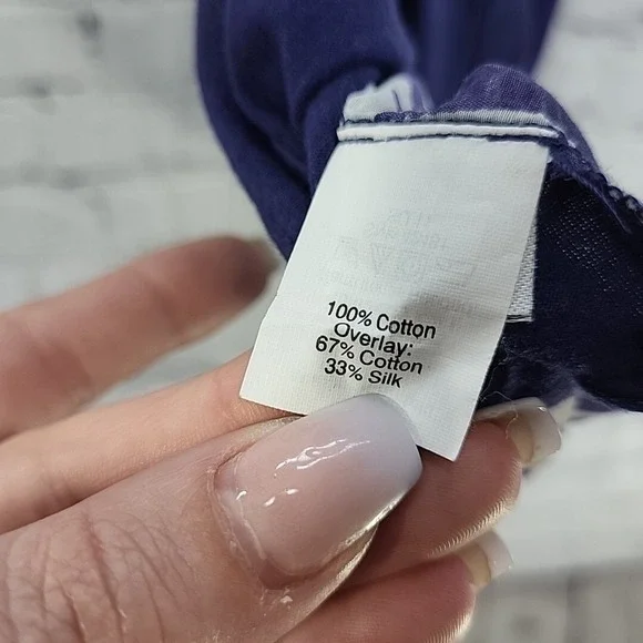 Y2K J. Crew Tank Top Womens XXS Navy Blue Silk Blend Slim Festival Hippie Boho - Picture 8 of 9